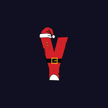 Letter Y alphabet Christmas logoのイラスト素材
