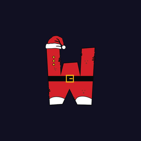 Letter W alphabet Christmas logoのイラスト素材