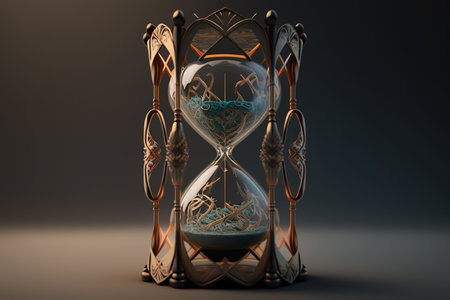 Hourglass. 3D illustration. 3D CG. High resolution.の素材