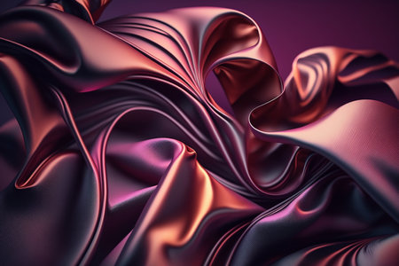 Luxury satin fabric, abstract background. 3d render illustrationの素材