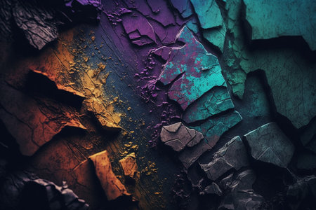 Colorful abstract background with cracked paint on wooden surface. Abstract backgroundの素材