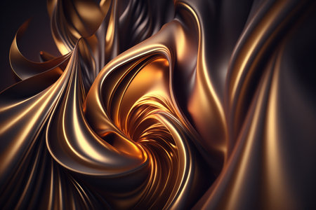 3d illustration of abstract metallic background with smooth wavy lines.の素材