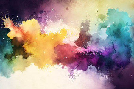 Abstract colorful watercolor for background. Digital art painting. 3d rendering.の素材
