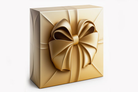 Gift box with a bow on a white background. 3d renderの素材