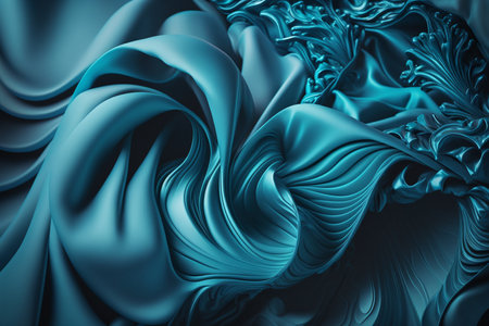 Abstract blue wavy background. 3d rendering, 3d illustration.の素材