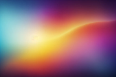 abstract background with smooth lines and light spots in purple, orange, yellow and blueの素材