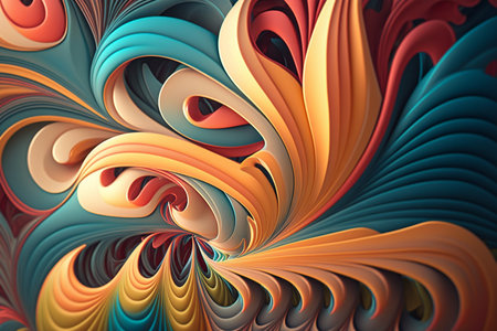3d rendering of abstract fractal background. Computer generated graphics.の素材