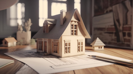 House model. Real estate concept. 3d illustration. House model.の素材