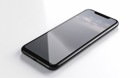 Smartphone isolated on a white background. 3d render illustration.の素材