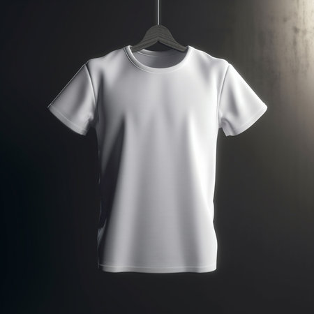 White t-shirt hanging on a hanger. 3d renderingの素材