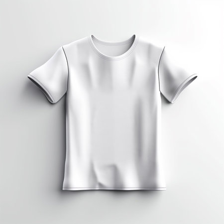 Blank white t-shirt template, front view. Vector illustrationの素材