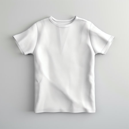 White t-shirt mockup isolated on grey background. 3d renderingの素材