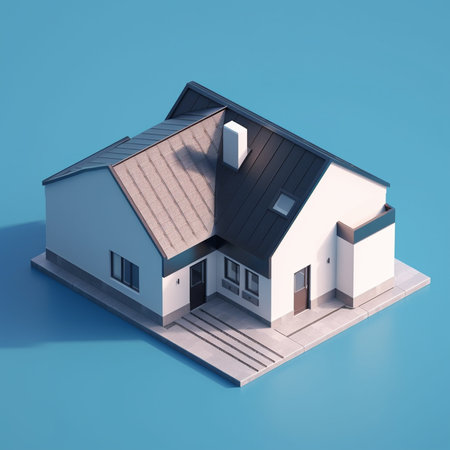 3d rendering of modern cozy house in chalet style.の素材