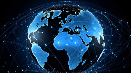 Global network connection over the world. Internet Concept of global business.の素材