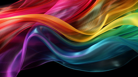 abstract colorful background with smooth wavy lines, 3d renderingの素材