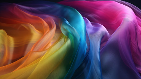 abstract background of multicolored silk or satin texture.の素材