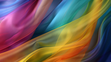 abstract background with multicolored silk drapery, 3d renderの素材