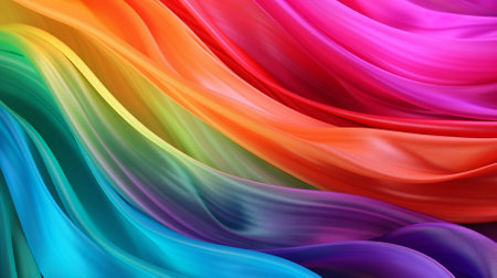 abstract background of color silk or satin waving in the windの素材