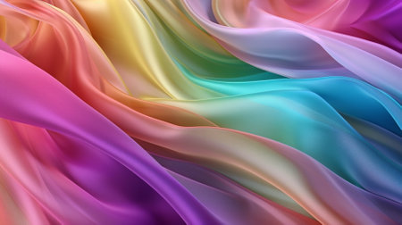 abstract multicolored wavy background. 3d render illustrationの素材