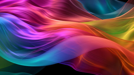 abstract colorful background with smooth wavy lines, 3d renderの素材