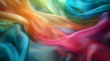 abstract background of multicolored silk or satin texture.の素材