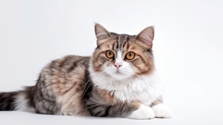 Portrait of a cat on a white background. Studio photo.の素材