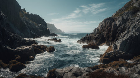 Beautiful seascape with ocean and rocks. Nature composition.の素材
