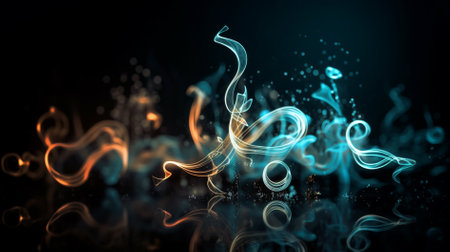 Abstract smoke on black background. 3d rendering, 3d illustration.の素材