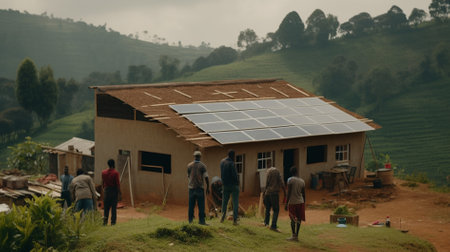 Photovoltaic farm on the hill in Mae Hong Son, Thailandの素材