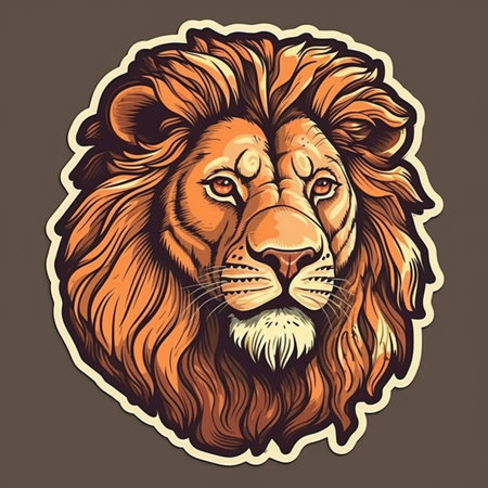 Lion head. Vector illustration for t-shirt print or posterの素材