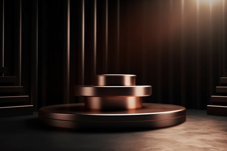 3d render of podium or pedestal for product presentation. Luxury and elegant background. Mock up.の素材