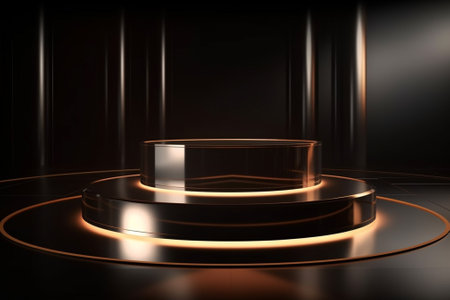 Abstract scene podium mockup. Award ceremony concept. 3D renderingの素材