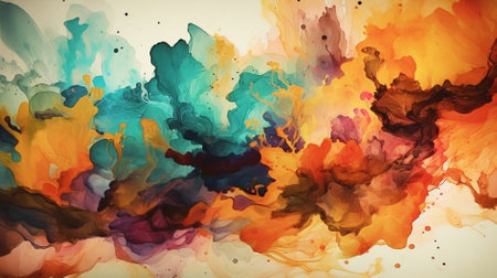 Abstract watercolor background. Colorful ink in water. Vector illustration.の素材