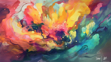 Abstract colorful watercolor background. Vector illustration for your graphic design.の素材
