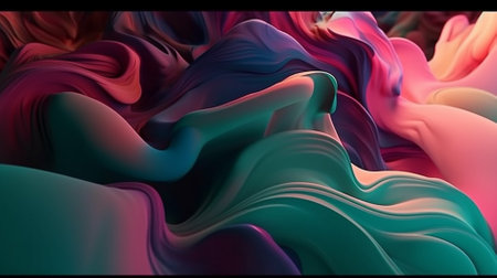 3D rendering of abstract fluid art background. Computer generated illustration.の素材