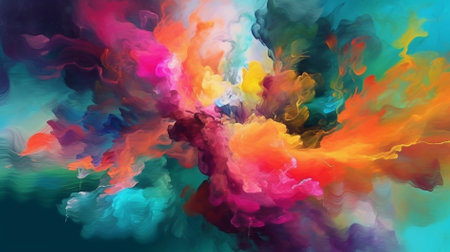Colorful abstract watercolor background. Digital painting. 3d renderingの素材