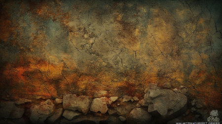 grunge wall, highly detailed textured background with space for your projectsの素材