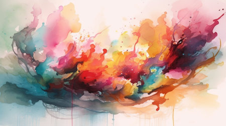 Abstract colorful watercolor for background. Digital art painting. Texture paper.の素材
