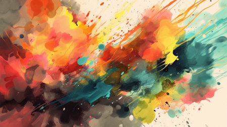 Abstract colorful watercolor hand painted background, Creative Design Templates.の素材