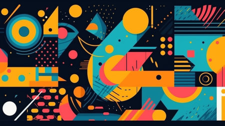 Abstract geometric background with random shapes and lines. Vector Illustration.の素材