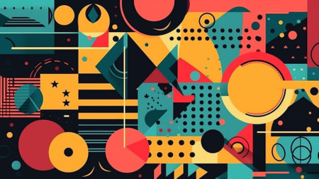Memphis pattern. Geometric elements memphis cards. Retro style texture, pattern and abstract background. Vector Illustration.の素材