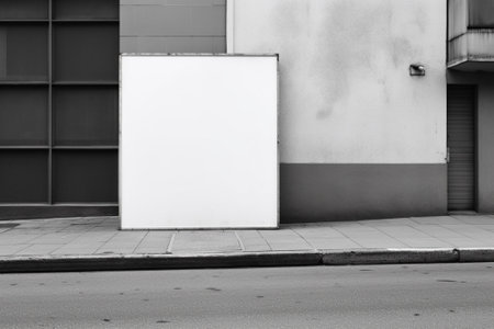 Large blank billboard on a street wall, banners with room to add your own textの素材
