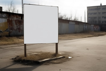 Blank billboard on the street in the city. 3d renderingの素材