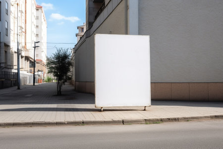 Blank white billboard in the street. Mock up for your designの素材