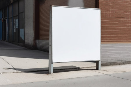Blank white billboard on the street. Mockup for your designの素材