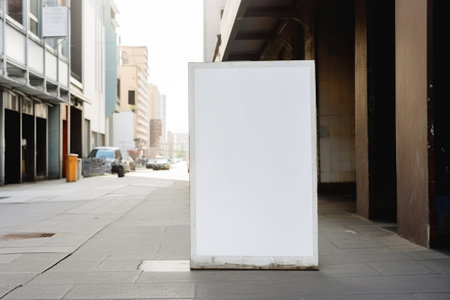 Blank white signboard on the street, mockup for designの素材