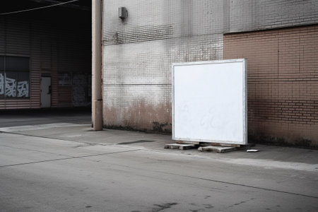 Blank billboard on the street in black and white tone, stock photoの素材
