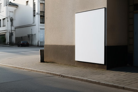 Blank billboard on the street, 3d rendering. Computer digital drawing.の素材