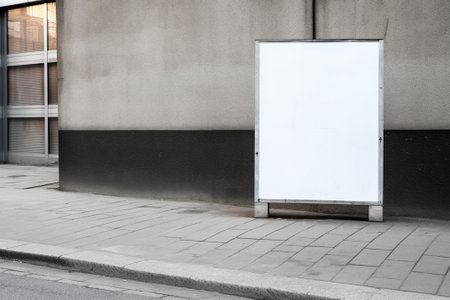 Large blank billboard on a street wall, banners with room to add your own textの素材