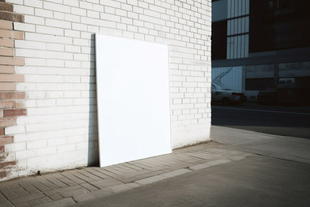 Large blank billboard on a street wall, banners with room to add your own textの素材